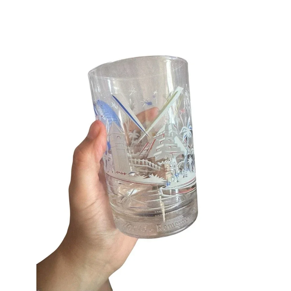 McDonalds Walt Disney World 25th‎ Anniversary Mickey Mouse Epcot Glass Cup